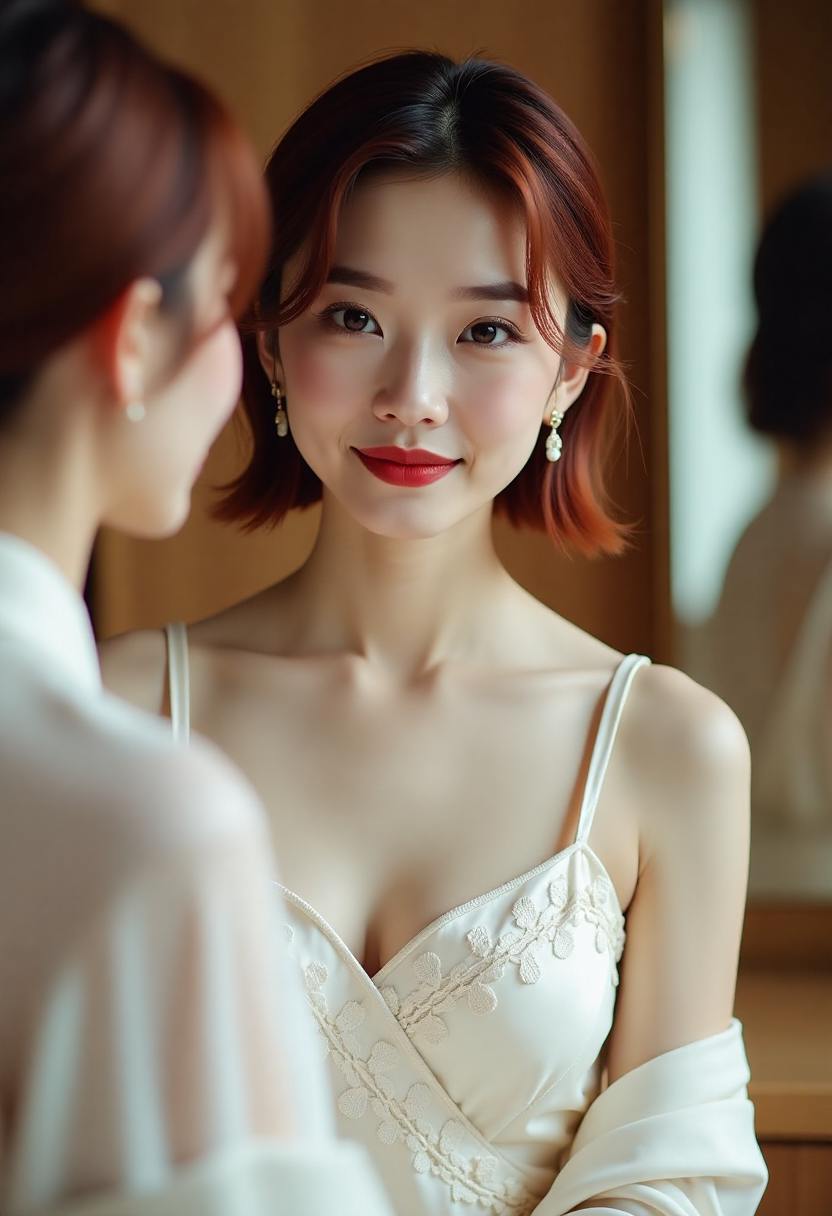 女仆沙耶香泡茶的侧影